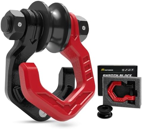 Snatch Block Separate Shackle, 3/4" D Ring Shackle with Pulley, 5...