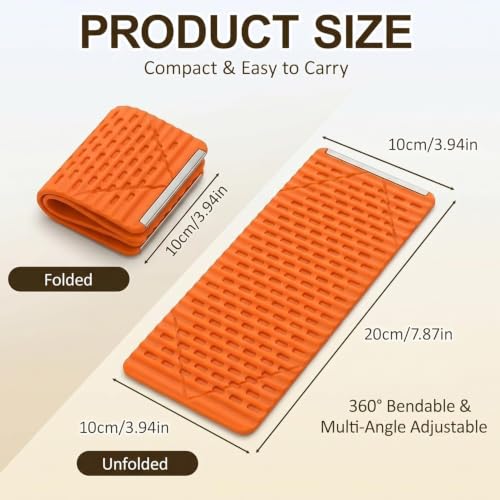 Image of Foldable Silicone Phone Stand, Flexible Adjustable Phone Holder for Desk, Portable Anti-Slip Mobile Stand Compatible with iPhone, iPad, Tablet, Laptop for Home, Office, Travel, Gaming