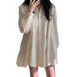 [RoyzTocz] シャツ レディース ブラウス カーディガン uv トップス ワンピース 春夏 長袖 おしゃれ 着痩せ 体型カバー 着痩せ ゆったり カジュアル OL オフィス 通勤 フォーマル 春秋服