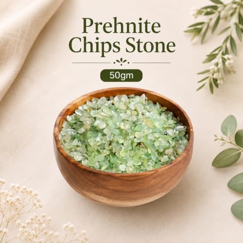 Image of Natural Prehnite Crystal Chips Stone 50 Gm for Reiki, Meditation, Vastu & Feng Shui | Polished Gemstone Chips for Home Decor, Jewellery Making, Resin Art & Craft