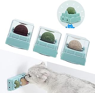 septillar Catnip Balls Toy for Cats, Catnip Wall Ball Toys Cat Nip Edible Balls Natural Teeth Cleaning Dental Kitten Toy Rotatable Licking Treats Toys