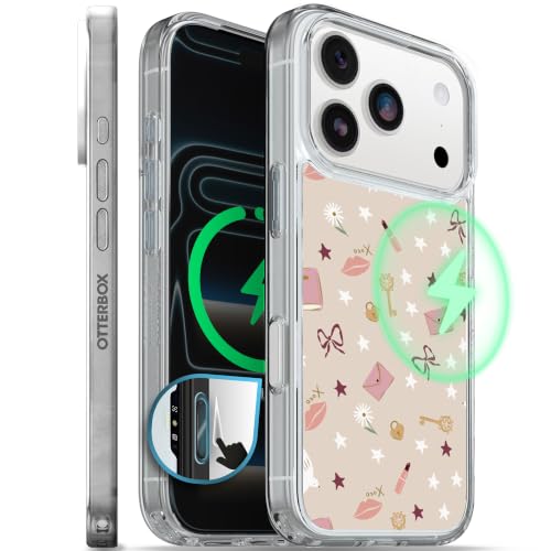 Image of OtterBox iPhone 17 Pro - Symmetry Series Slim MagSafe Case - Love Notes | 3X Military Drop Protection - Slim Pocket-Friendly - Raised Edges - Anchor Points - Camera Control - Non-Retail Packaging