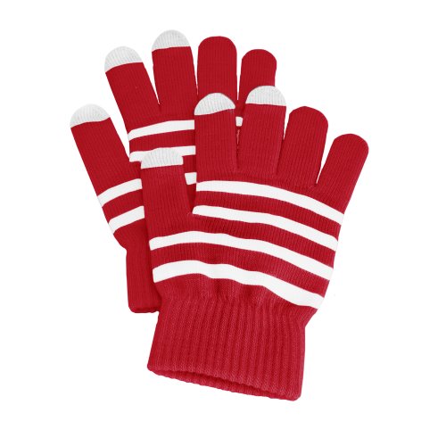 Fosmon T60004 Unisex Winter Touch Screen Gloves, Red And White #TOP1