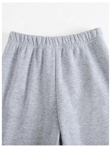 SHENHE Girl's Fleece Lined Sweatpants Wide Leg Open Bottom Athletic Loose Sweatpants4