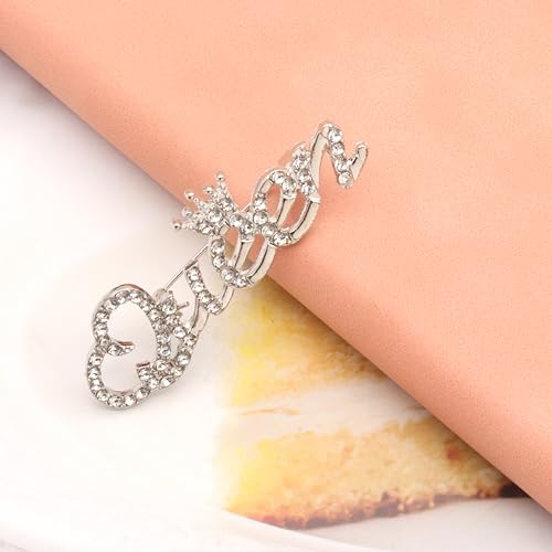 Image of 2Pcs Queen Crown Brooch Pins for Women,Personality Fashion Bling Luxury Rhinestone Brooches Lapel Pins Jewelry Pins Accessories For Dress Clothing