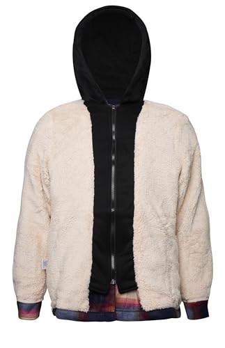 Image of Gary Com Heavy Thick Flannel Plaid Jacket Sherpa Fleece Lined Hoodies for Men Zip Up Winter Warm Coat Zipper Sweatshirt