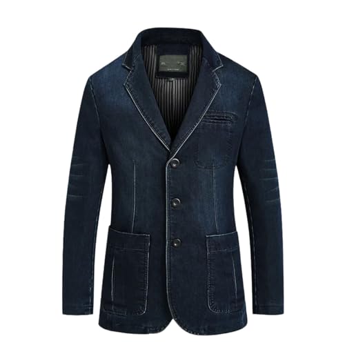 Men's Suit Western Denim Suit Business Casual Trend Fashionable Loose Solid Denim Suit Jacket