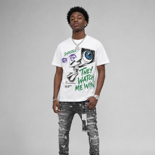 Image of DopeSkill Graphic Tee Streetwear Hip Hop Hypebeast Unisex T-Shirt Sneaker Colour Matching Shirts Rapper Mouth
