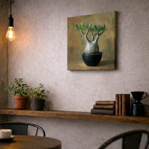 BotaniTec グラキリス 005B W40cm H40cm 塊根植物 コーデックス 絵画 正方形 アートパネル ポスター 壁掛け インテリア [2]