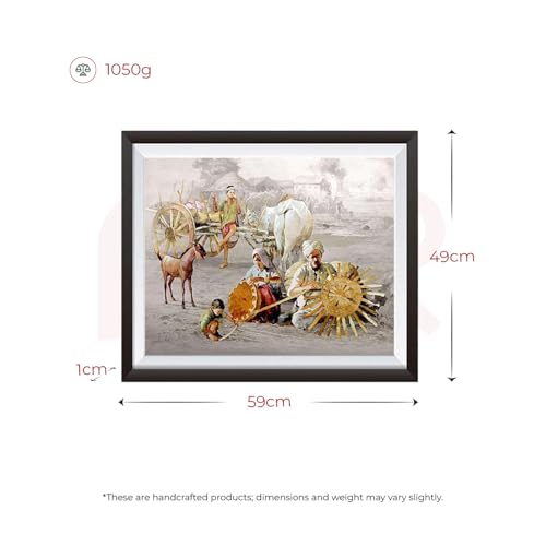 MahaVastu Village Scenery with Black Frame Remedies Painting for Wall | Wall Decor 23.5 X 19.5