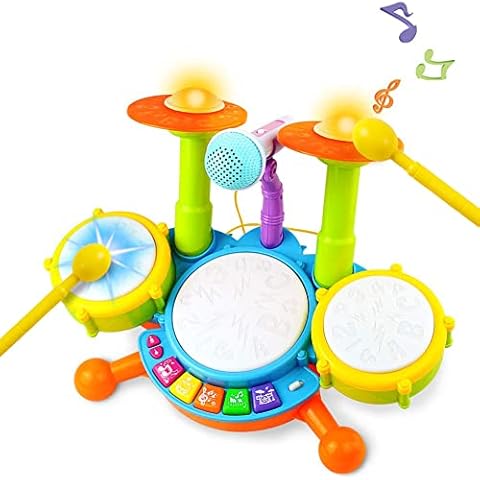 Batería Infantil con Luz y Micrófono Symiu Cover