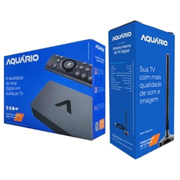 Conversor Digital Aquário DTV-9000 com Antena – Gravador Full HD, HDMI e AV, Preto, Compatível com TVs Antigas e Novas