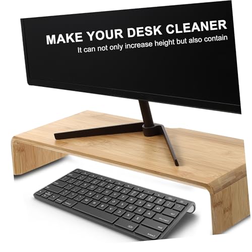 Support d'écran en bambou Toddmomy avec rangement pour bureau - 6