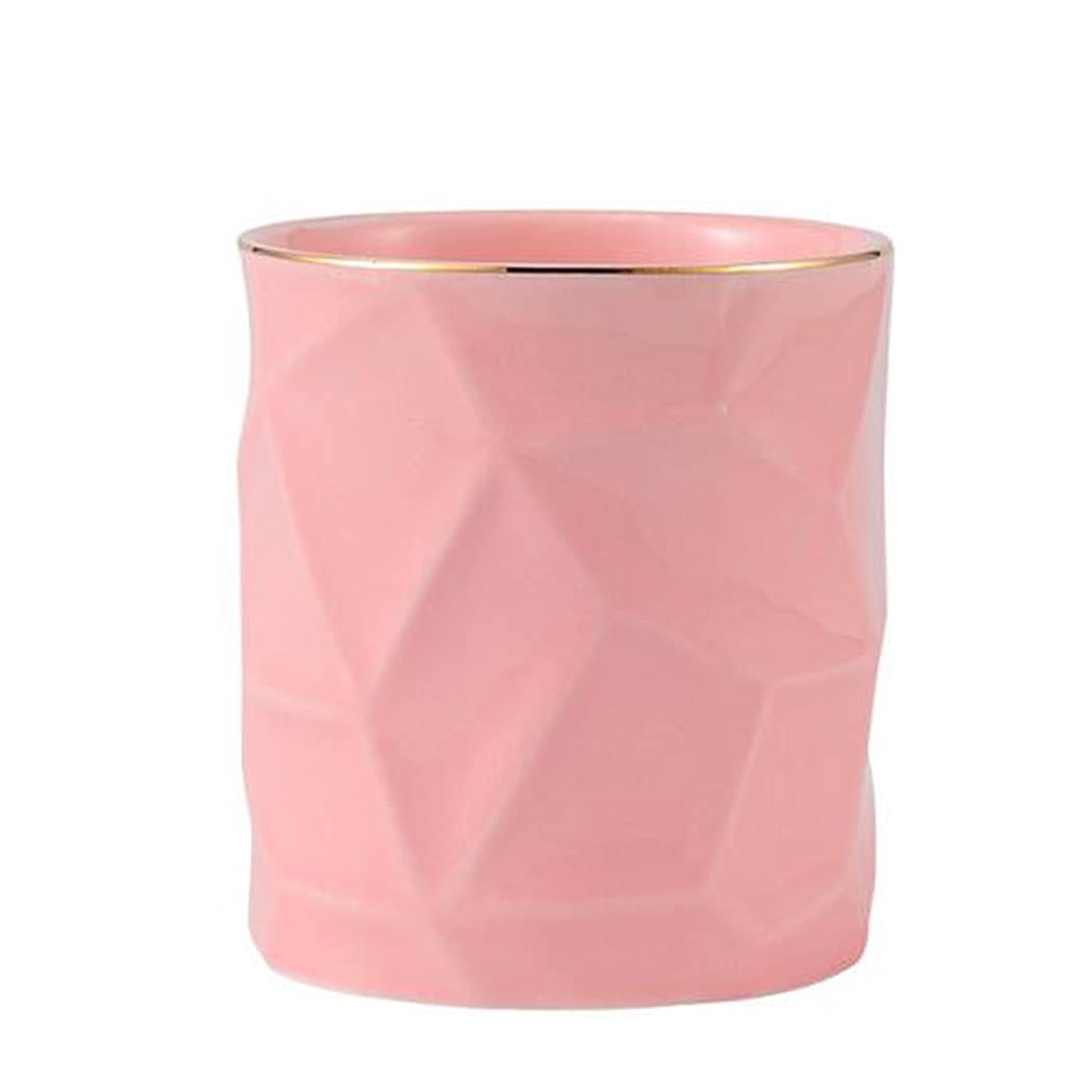 Hoshen Pink Irregular Geometric Texture Pen Holder, Desktop Stationery Storage Tube, Home Desktop Flower Arrangement, Kitchen Storage,