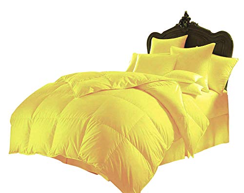 Sheets N More Ultra Soft Yellow 800 Series 5 Piece Goose Down 600 GSM Cal. King (98 x 116) Inches Comforter Set (Comforter + Flat Sheet + Fitted Sheet + 2 Pillow Cases)