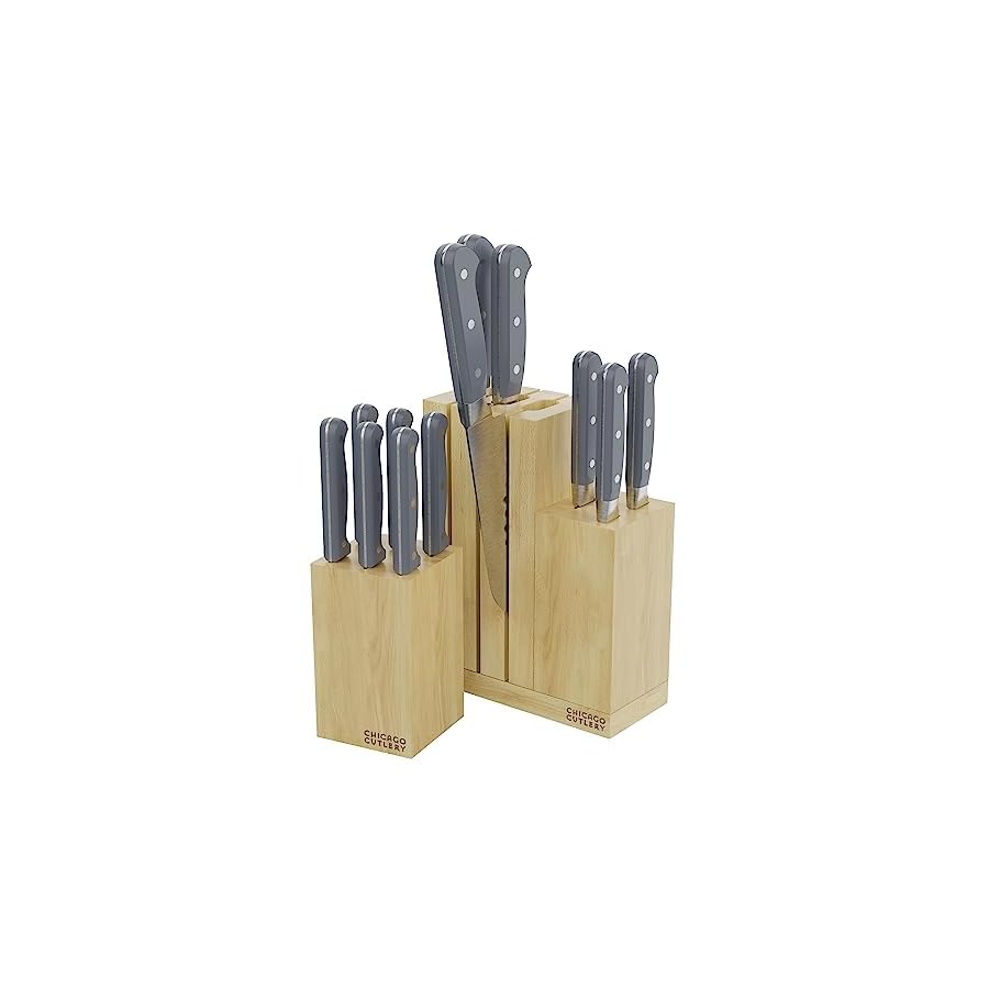 Chicago-Cutlery-Halsted-14-PC-Full-Cutlery-Knife-Wooden-Block-Set-Ergonomic-Handles-and-Sharp-Stainless-Steel-Professional-Chef-Cutlery-Set Chicago Cutlery Halsted (14-PC) Full Cutlery Knife & Wooden Block Set, Ergonomic Handles and Sharp Stainless Steel Professional Chef Cutlery Set