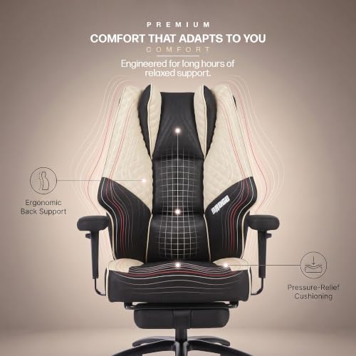 Image of Drogo Majestic Ergonomic Office Chair for Work & Home 400LBS | Big and Tall Boss Chair for Office with High Cushion, Lumbar Support, Padded Armrest, 135 Recline & Footrest,1 Yr Warranty (Black&Brown)