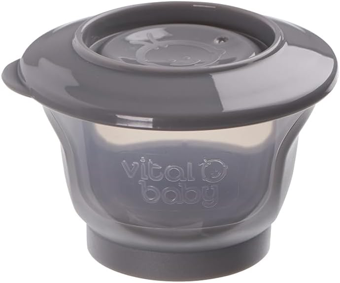 41ARoxGtfVL._AC_SL1000_ Vital Baby Nourish Store & Wean Food Pots 60ml 6pk 4m+, Leakproof, Stackable, Soft Base, EarthSmart Biodegradable, BPA-Free & Freezer Safe for Baby Food
