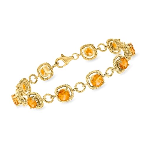 Ross-Simons Oval Gemstone Bracelet in 18kt Gold Over Sterling