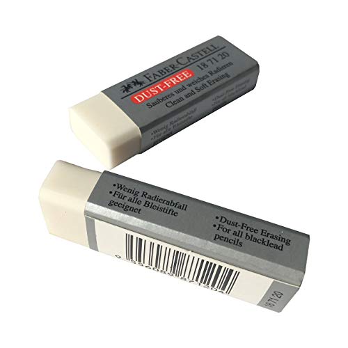 [Pack Of 4] Faber-Castell Large Pencil Eraser Dust Free Clean And Extra Soft Erasing For Art, Office, School Use (6.2X2X1.25Cm) #TOP2