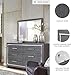 Signature Design by Ashley Lodanna Modern Smooth-Gliding 6-Drawer Dresser and Mirror with Safety Stop, Tipover Restraint, Faceted Chrome-Tone Accents, Lined Drawers, Gray Finish