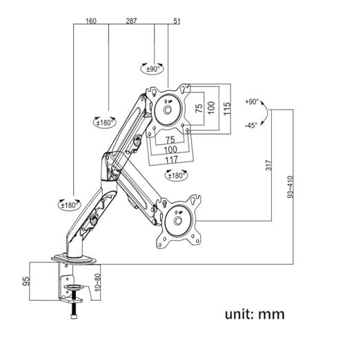 Support de bureau écran LCD GC08-12 pour soulager le mal de dos - 7