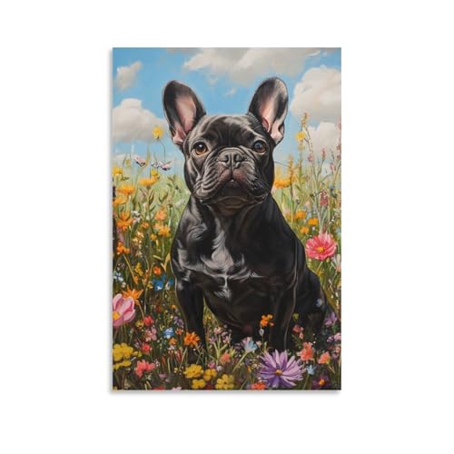 Cuadros modernos de bulldog francés e impresiones lienzo para decorar habitaciones
