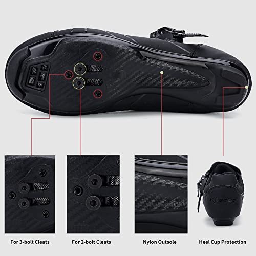 Unisex Cycling Shoes Compatible with pelaton Indoor Road Bike Riding Shoes for Men and Women Delta Cleats Clip Outdoor Pedal, (All Black, M5.5)
