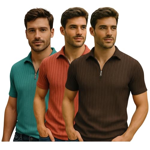 Image of Preneum Men's Polo T‑Shirt | Comfortable Rich Polycotton, Band Collar, Regular Fit | Stylish & Premium All Day Wear (Available in Plus Sizes)
