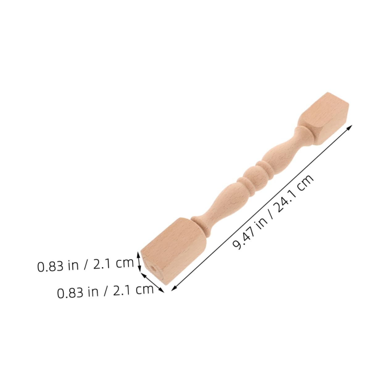2pcs Solid Wood Staircase Porch Spindles Unfinished Decorative Balusters Posts for Cabinet Wooden Carved Furniture Posts
