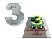 Small Number Three 3 Wedding Birthday Anniversary Cake Baking Pan / Tin 10" X 8"
