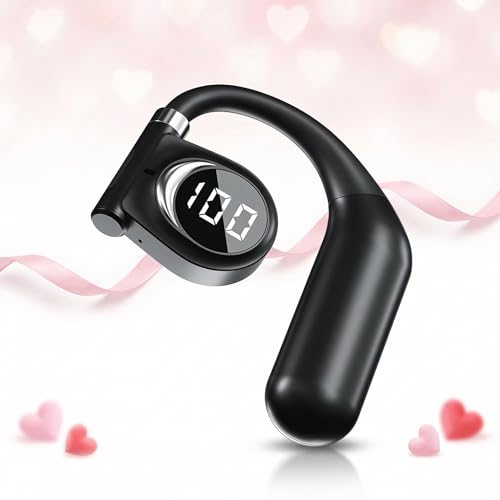 CCICITA K1 Cuffie Bluetooth 5.3 con Orecchio Aperto, 14 Ore di Riproduzione, Driver da 13MM, Display Digitale a LED, Modalità Musica e Gioco a Bassa Latenza (Singolo per Orecchio Sinistro)