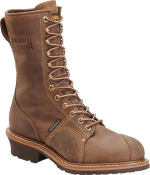 Image of Carolina Linesman 10 inch Leather Work Boots for Men, Composite Toe, Waterproof
