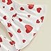 Linlinchuli Valentines Day Toddler Baby Girl Outfit Heart Long Sleeve Romper Flared Pants Infant Clothes (Red, 0-3 Months)