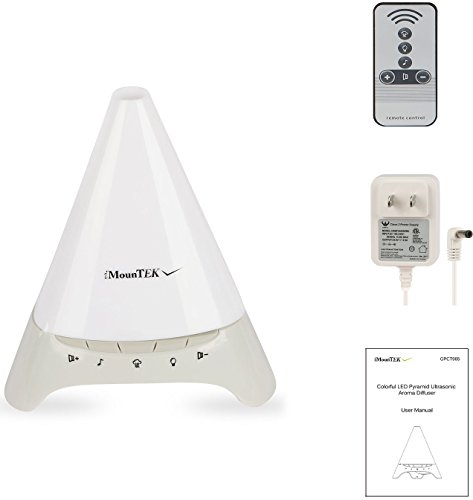 iMounTEK [Pyramid Shape 7 LED 6 Sounds/120 ML Ultrasonic Aromatherapy Essential Oil [Air Diffuser/Aroma Humidifier] Auto-Shut Off-Baby/Kids/Bedroom/Office/Car/Spa/Yoga Mist Ionizer - Thumbnail 4