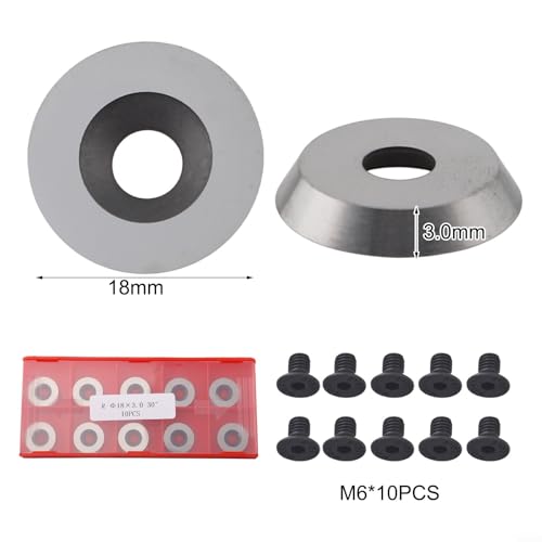 10 Piezas Insertos de Carburo Sólido Redondos 18x3mm Ángulo 30° miniatura 5