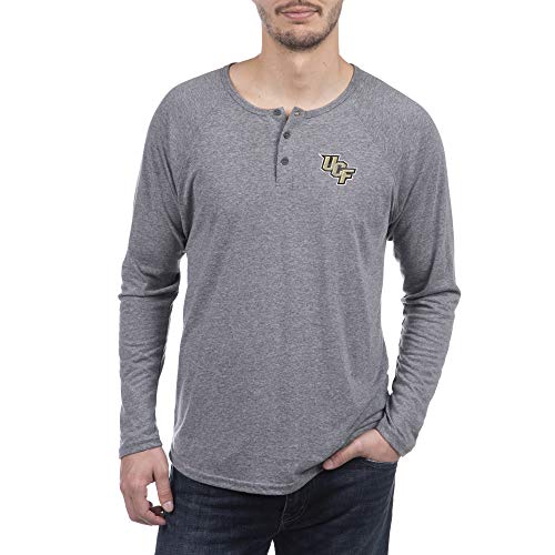 Henley de manga larga para hombre en gris heather premium triblend