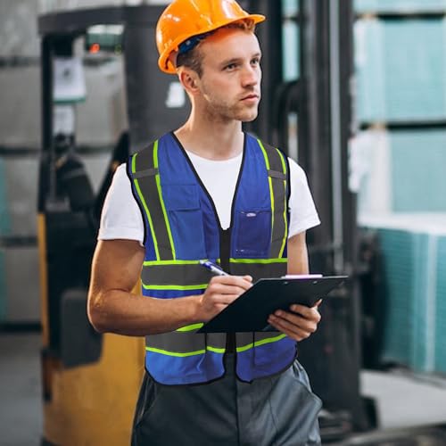 Image of Mesh High Vis Vest, Reflective Construction Vest with Pockets