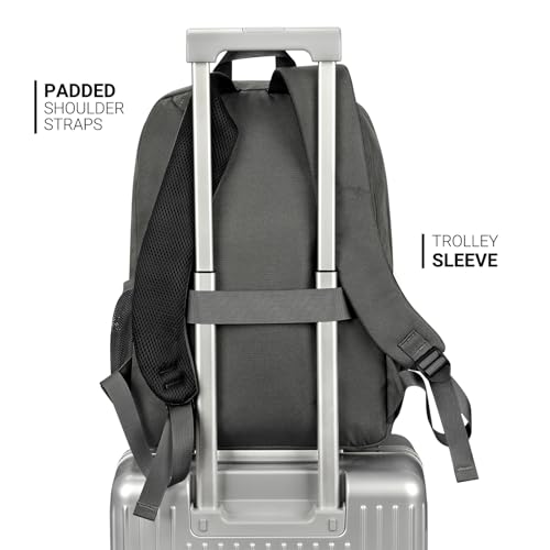 Image of ZORFIN 36L Backpack for College, and Travel: Water Resistant Bookbag with 8 Compartments - Forge Grey