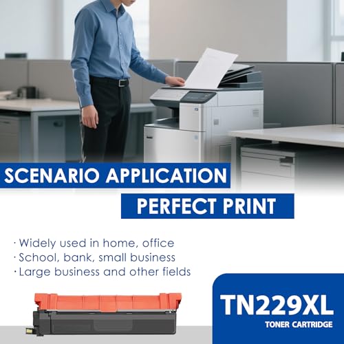 Image of TN-229 TN229XL Toner Cartridges Replacement for Brother TN229 TN-229xl Toner Cartridges for TN-229BK /C /M /Y High Yield, TN2294PK -Black, Cyan, Magenta, Yellow Toner (MFC-L3720CDW)