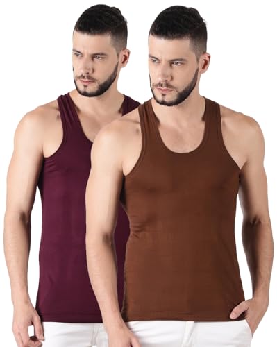 Image of Dollar Lehar Men Combed Cotton Round Neck Vest -Colour May Vary