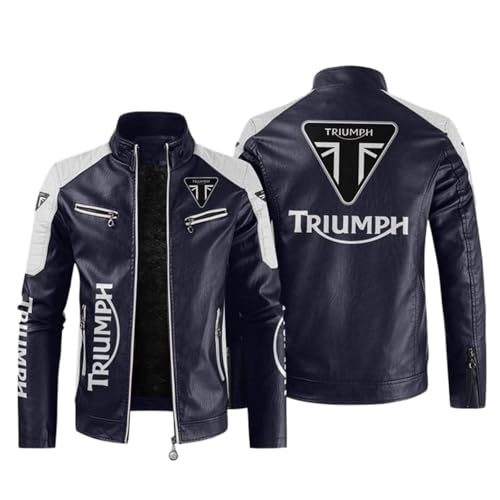 RYNDEX Chaqueta de Motociclista Tri-um-ph, Chaqueta de Turismo, Imitación Motocicleta para, Motociclista(Blue,4XL)