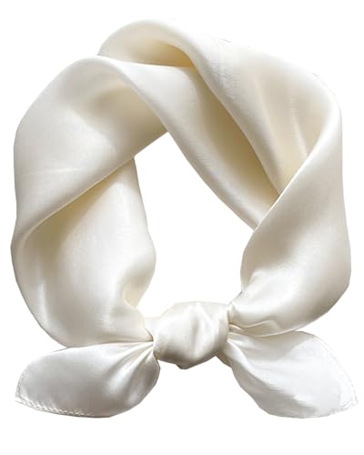 Solid Color Neck Scarf For Women Square Satin Head Scarves headband Bandanas 23.6× 23.6 inches