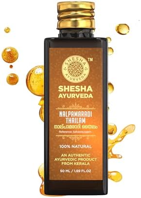 SHESHA AYURVEDA Nalpamaradi Thailam oil– Authentic Ayurvedic de-tanning oil to get an even toned skin with ayurveda from Kerala | Enriched With Herbal Ingredients For Skin (50 ml)