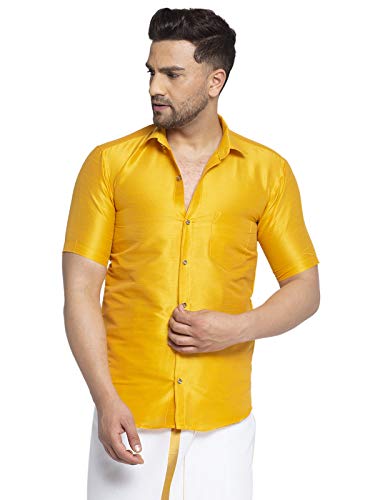 Image of SAIFOO Men's Classic Silk Ethnic Shirt.