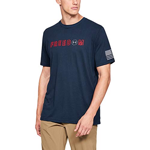Under Armour Men's Freedom Flag Bold T-Shirt , Academy Blue (408)/Steel , X-Large