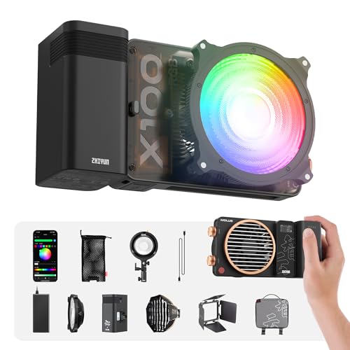 Image of ZHIYUN MOLUS X100 RGB PRO 100W Continuous Output Lighting [Official] V2 Upgraded Version Portable Video Light Handheld Professional Photography Lighting CRI≥95 TLCI≥97 2500K~10000K Only 384g (Black)