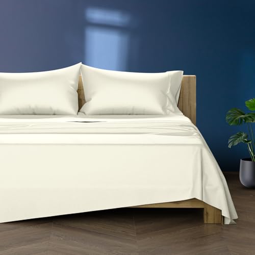 Image of TEXAS LINEN CO. 100% Egyptian Cotton King Size Sheets Set - Luxury 1000 Series Lonestar Lovin' Collection Bed Sheets King Size (4 PC, Sand), Cooling, 16 inch Deep Pocket Extra Long Staple Hotel Sheets