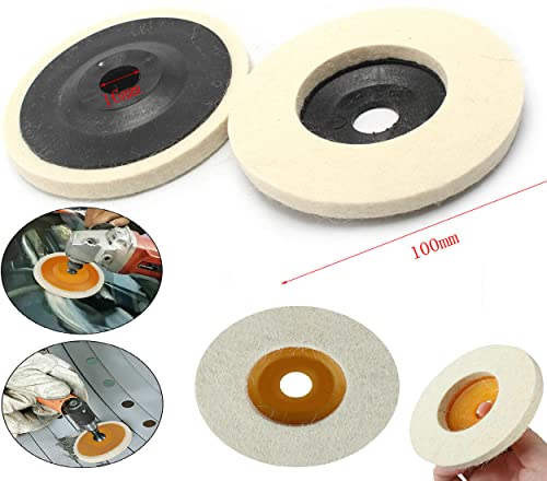 Image of DIY Crafts 2 Kits, Soft Black Pad + 1x Paste, Wool Felt Polishing Wheel Disc Kit Polish Steel Metal Marble, Glass Ceramic For Angle Grinder 1x Polishing Buffin (2 Kits, Soft Black Pad + 1x Paste)