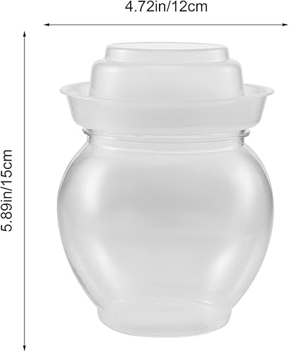 Miniatura 6 de Angoily Tarro de decapado Fermentación Contenedor de pepinillo de plástico Crock con sello de agua Tapa Airlock para elaborar decapado Kimchi